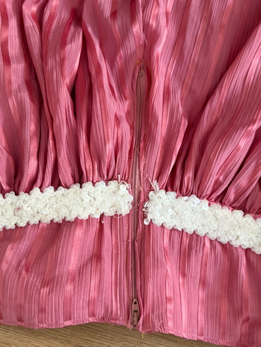 Vintage Wide Leg Pleated Palazzo Pants with White Sequin Waist Costume Circus - Picture 16 of 16